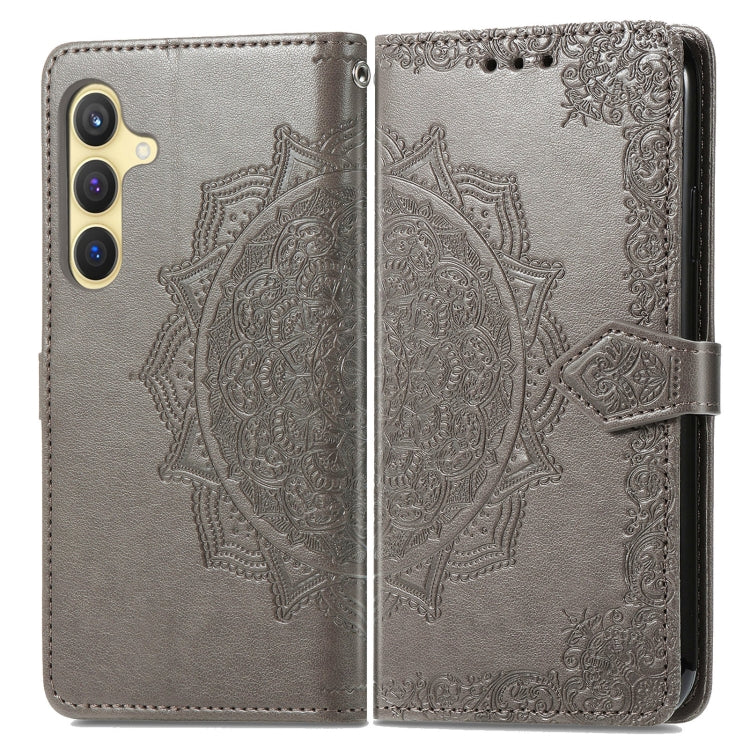 For Samsung Galaxy S25+ 5G Mandala Flower Embossed Leather Phone Case