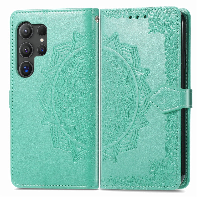 For Samsung Galaxy S25 Ultra 5G Mandala Flower Embossed Leather Phone Case