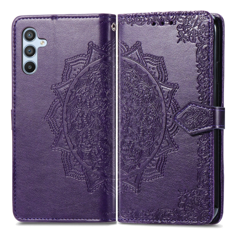 For Samsung Galaxy A56 5G Mandala Flower Embossed Leather Phone Case