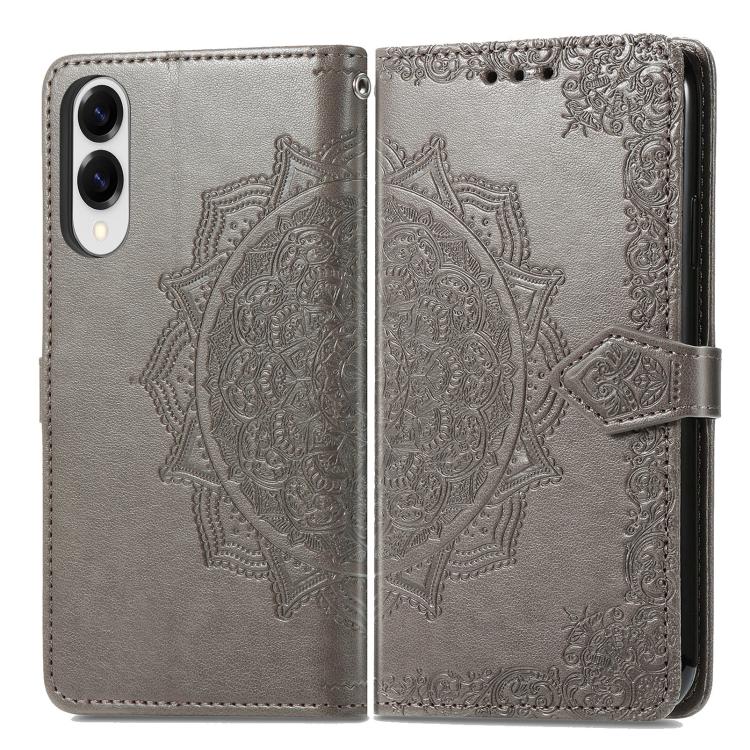 For Samsung Galaxy S25 Edge 5G Mandala Flower Embossed Leather Phone Case