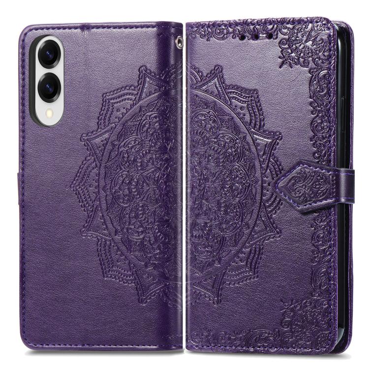 For Samsung Galaxy S25 Edge 5G Mandala Flower Embossed Leather Phone Case
