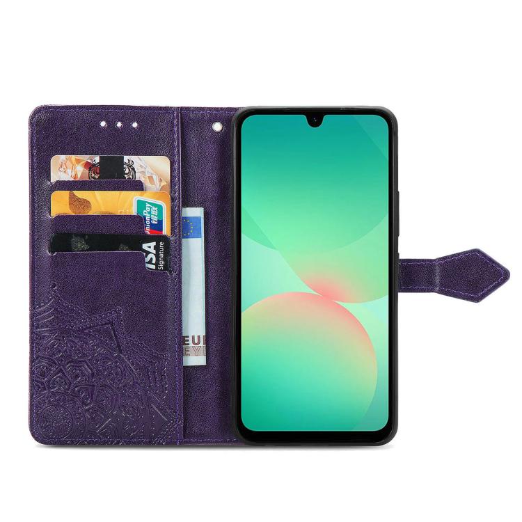For Samsung Galaxy A26 Mandala Flower Embossed Leather Phone Case