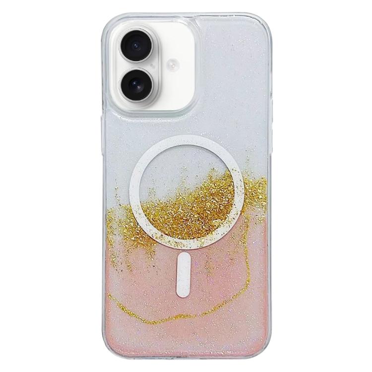For iPhone 16 Gilding MagSafe Hybrid Clear TPU Phone Case