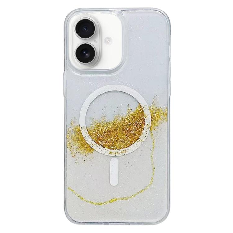 For iPhone 16 Gilding MagSafe Hybrid Clear TPU Phone Case