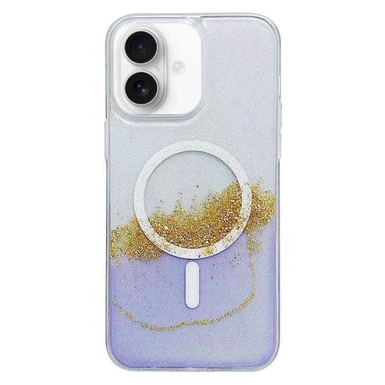 For iPhone 16 Gilding MagSafe Hybrid Clear TPU Phone Case