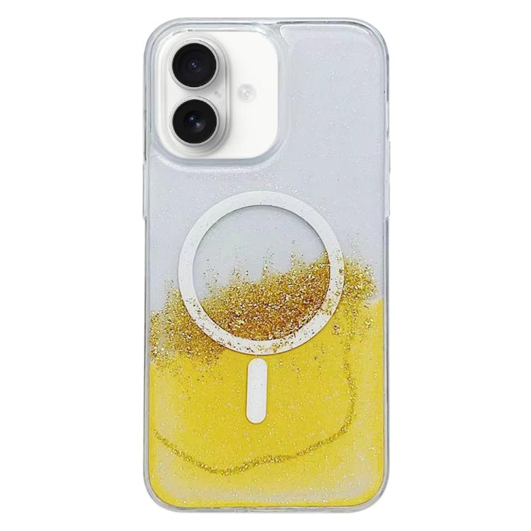 For iPhone 16 Gilding MagSafe Hybrid Clear TPU Phone Case