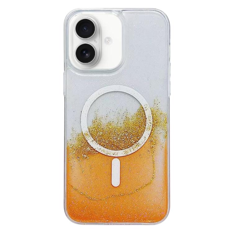 For iPhone 16 Gilding MagSafe Hybrid Clear TPU Phone Case