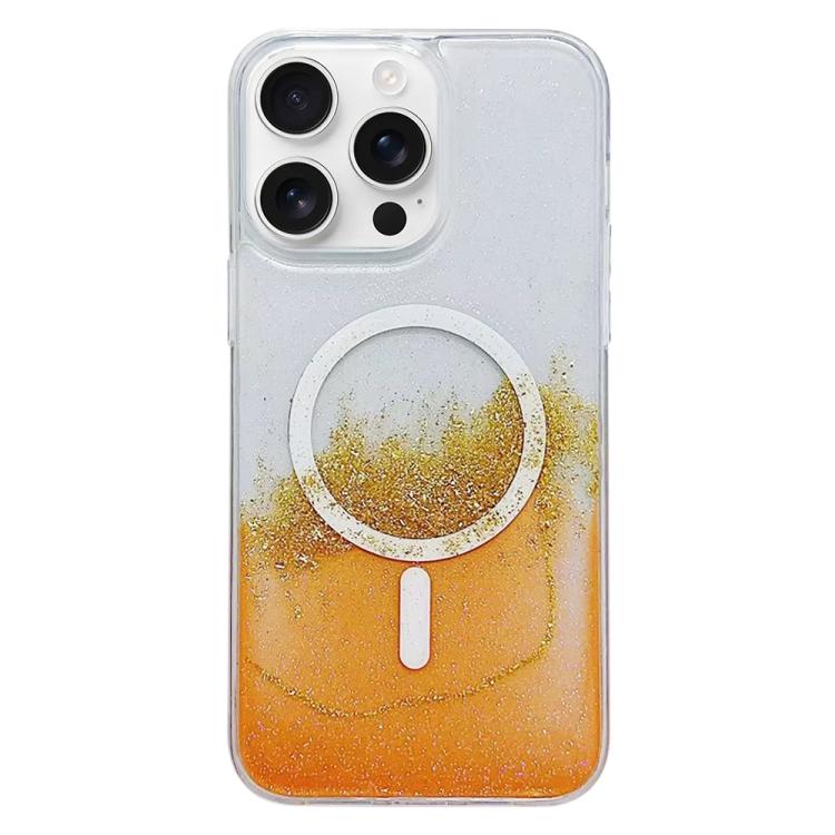 For iPhone 16 Pro Gilding MagSafe Hybrid Clear TPU Phone Case