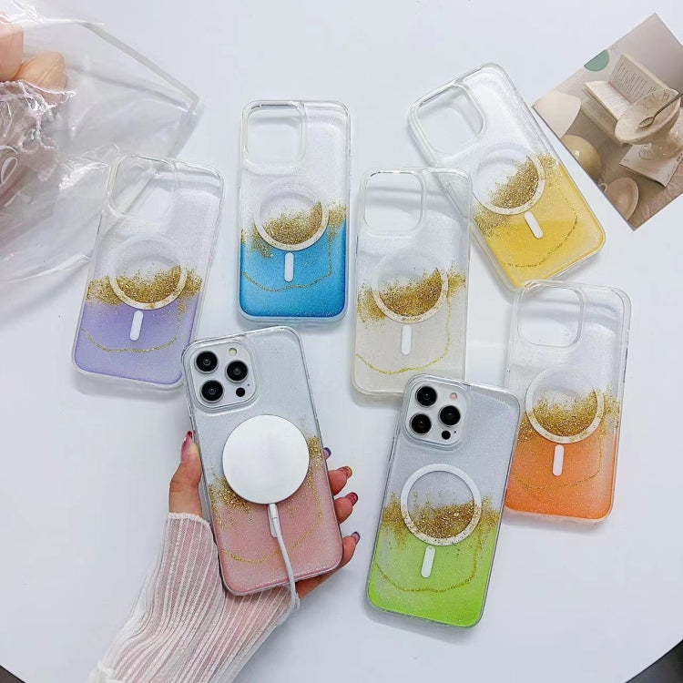 For iPhone 16 Pro Gilding MagSafe Hybrid Clear TPU Phone Case