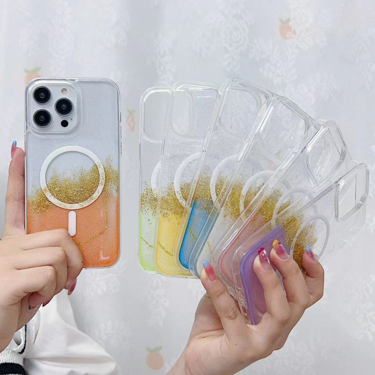 For iPhone 16 Pro Gilding MagSafe Hybrid Clear TPU Phone Case