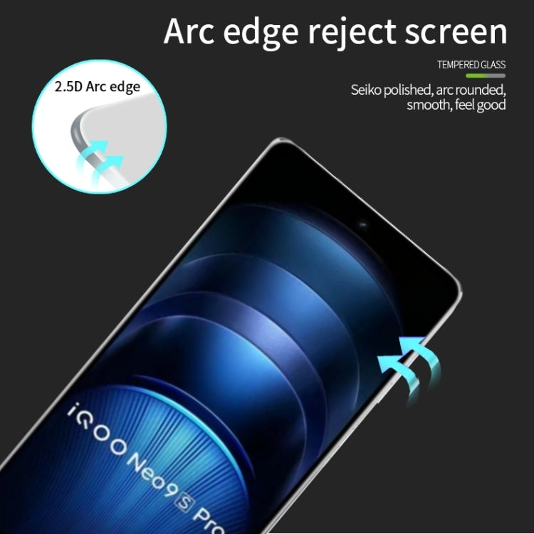 For vivo iQOO Neo9S Pro+ PINWUYO 9H 2.5D Full Screen Tempered Glass Film - Black