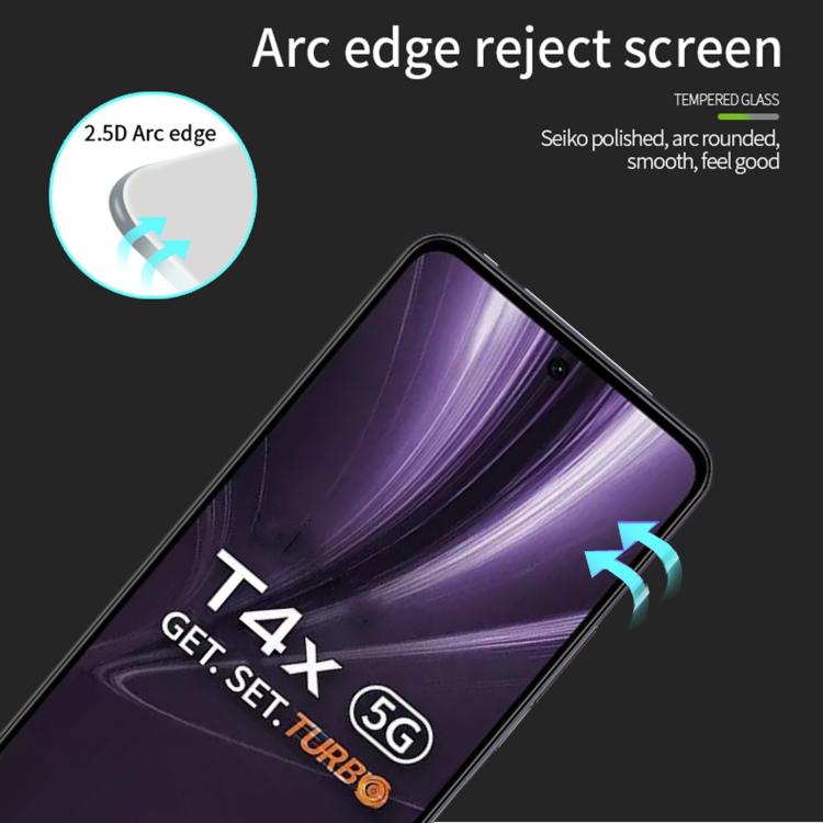 For vivo T4x / iQOO Z10x PINWUYO 9H 2.5D Full Screen Tempered Glass Film - Black