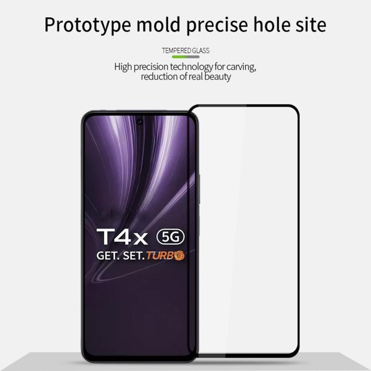 For vivo T4x / iQOO Z10x PINWUYO 9H 2.5D Full Screen Tempered Glass Film - Black