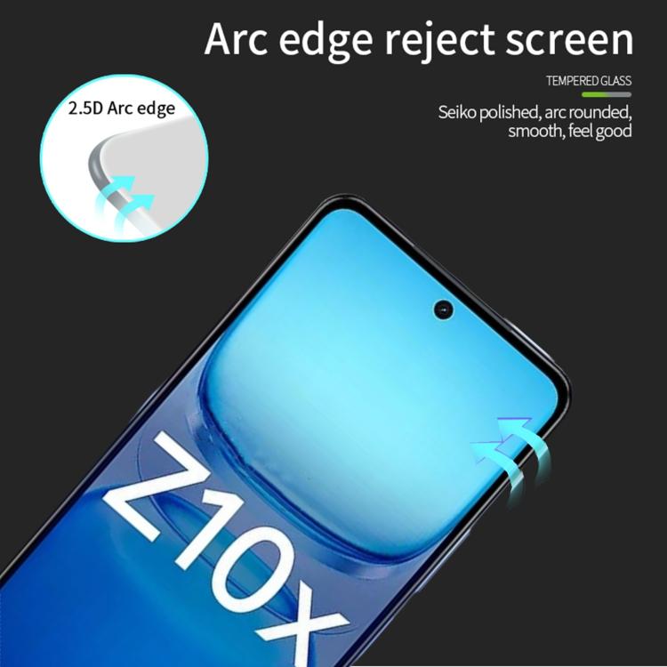 For vivo iQOO Z10x PINWUYO 9H 2.5D Full Screen Tempered Glass Film - Black
