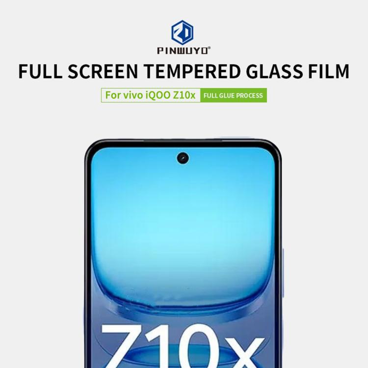 For vivo iQOO Z10x PINWUYO 9H 2.5D Full Screen Tempered Glass Film - Black