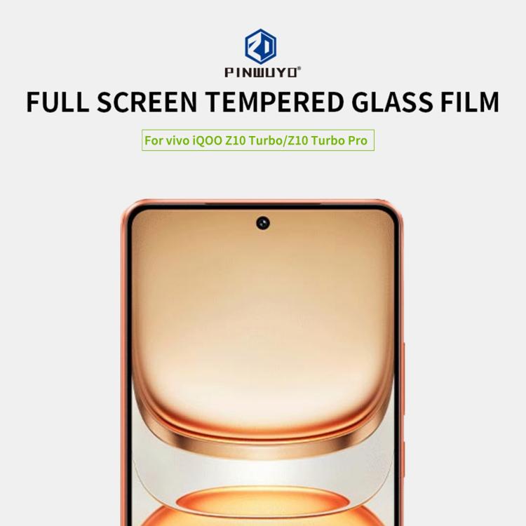 For vivo iQOO Z10 Turbo / Z10 Turbo Pro PINWUYO 9H 2.5D Full Screen Tempered Glass Film - Black