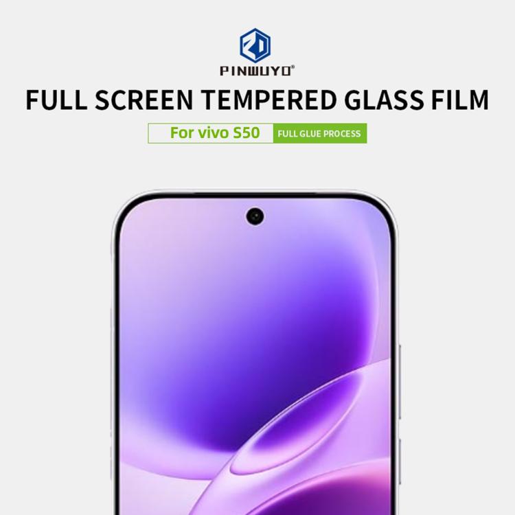 For vivo S50 Unlock PINWUYO 9H 2.5D Full Screen Tempered Glass Film - Black