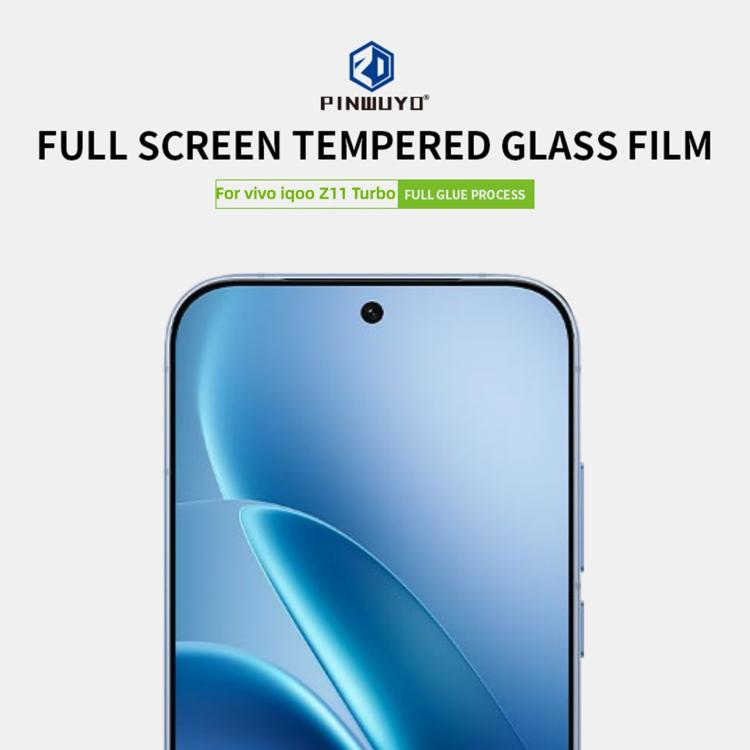 For vivo iQOO Z11 Turbo Unlock PINWUYO 9H 2.5D Full Screen Tempered Glass Film - Black