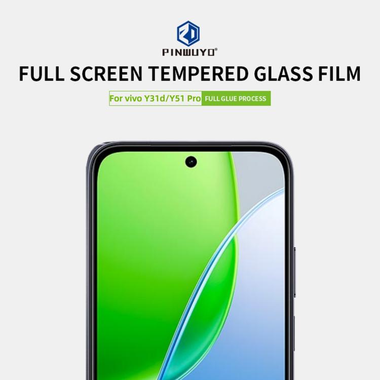 For vivo Y31d / Y51 Pro PINWUYO 9H 2.5D Full Screen Tempered Glass Film - Black