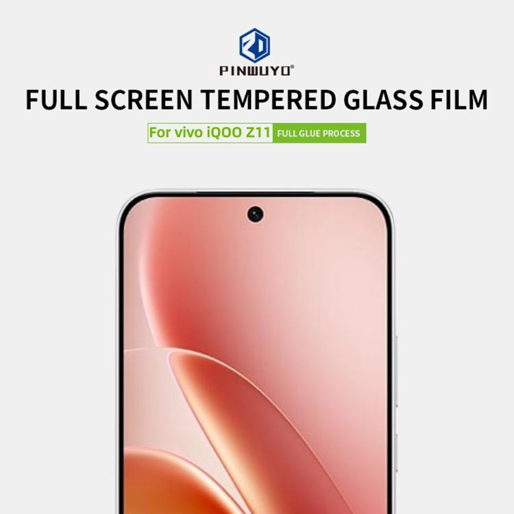 For vivo iQOO Z11 PINWUYO 9H 2.5D Full Screen Tempered Glass Film - Black
