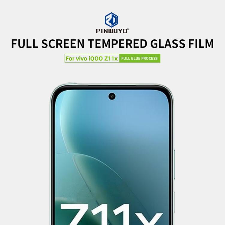 For vivo iQOO Z11x PINWUYO 9H 2.5D Full Screen Tempered Glass Film - Black