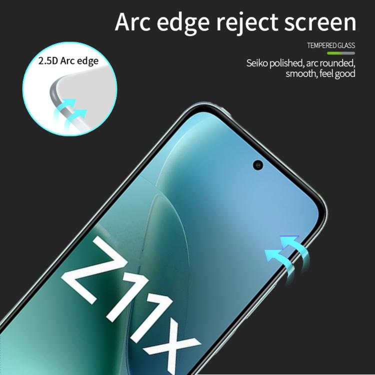 For vivo iQOO Z11x PINWUYO 9H 2.5D Full Screen Tempered Glass Film - Black
