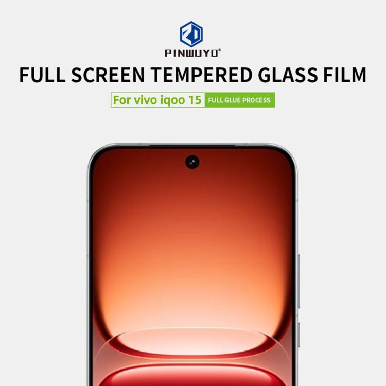 For vivo iQOO15 Unlock PINWUYO 9H 2.5D Full Screen Tempered Glass Film - Black