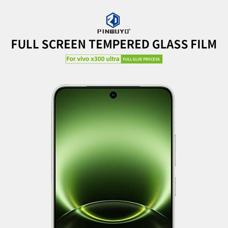For vivo X300 Ultra Unlock PINWUYO 9H 2.5D Full Screen Tempered Glass Film - Black