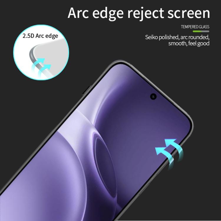 For vivo X300 Pro Unlock PINWUYO 9H 2.5D Full Screen Tempered Glass Film - Black
