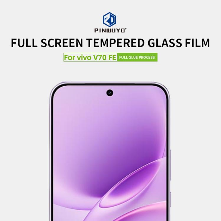 For vivo V70 FE PINWUYO 9H 2.5D Full Screen Tempered Glass Film - Black