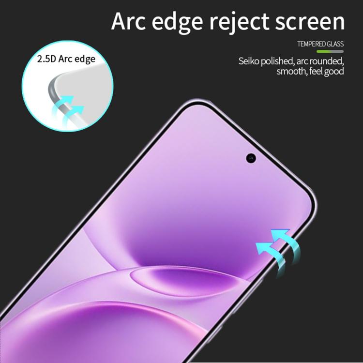 For vivo V70 FE PINWUYO 9H 2.5D Full Screen Tempered Glass Film - Black