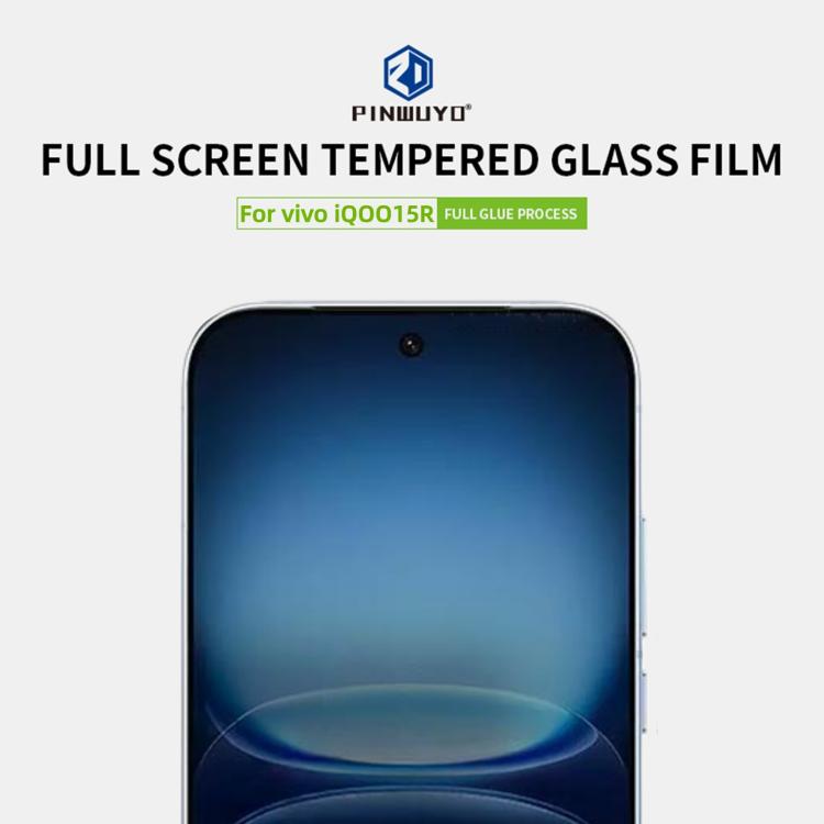 For vivo iQOO 15R 5G PINWUYO 9H 2.5D Full Screen Tempered Glass Film - Black