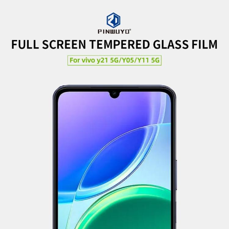 For vivo Y21 5G / Y05 / Y11 5G PINWUYO 9H 2.5D Full Screen Tempered Glass Film - Black