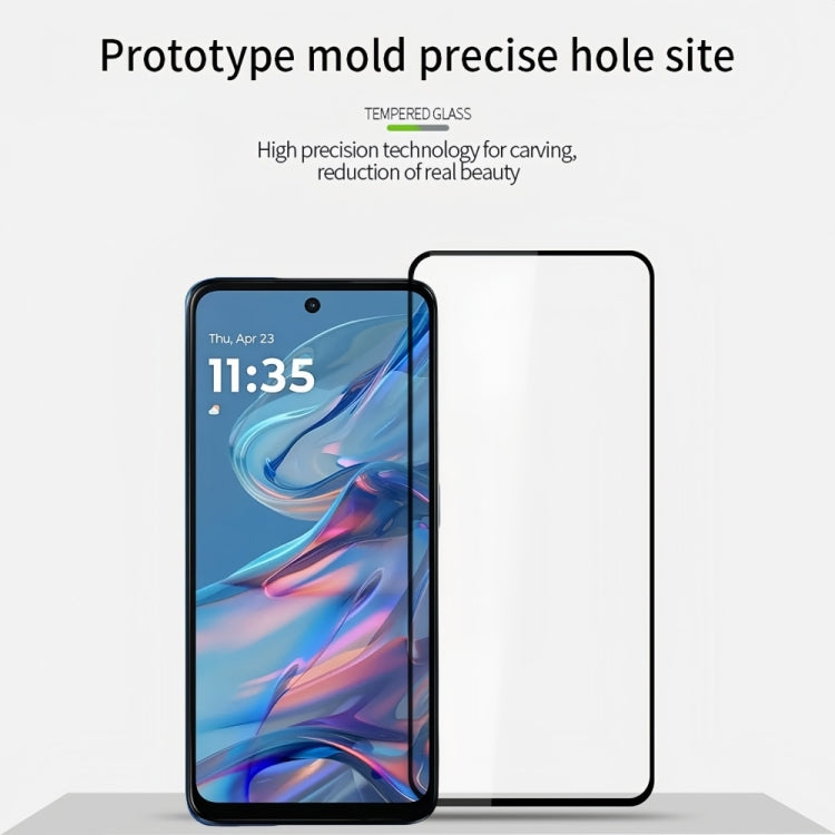 For Motorola Moto G45 PINWUYO 9H 2.5D Full Screen Tempered Glass Film - Black