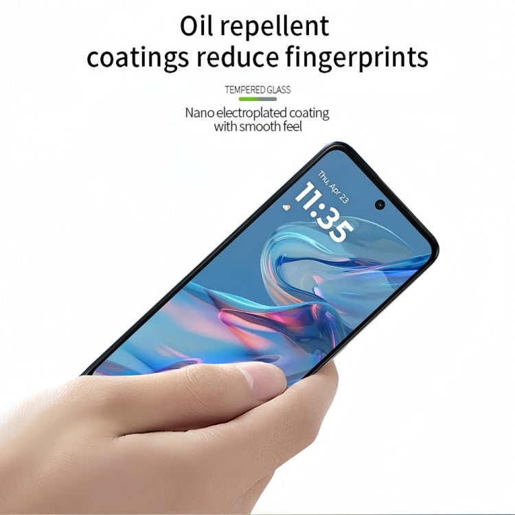 For Motorola Moto G45 PINWUYO 9H 2.5D Full Screen Tempered Glass Film - Black
