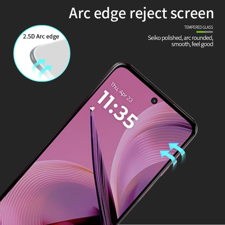 For Motorola Moto G55 PINWUYO 9H 2.5D Full Screen Tempered Glass Film - Black