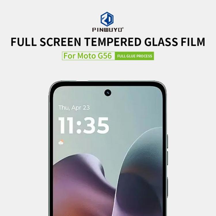 For Motorola Moto G56 PINWUYO 9H 2.5D Full Screen Tempered Glass Film - Black