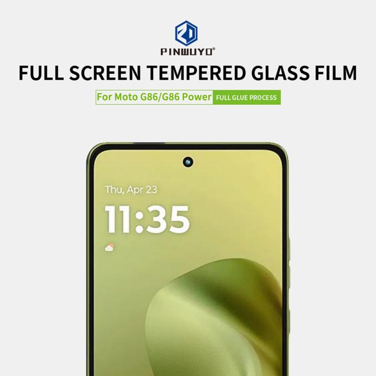 For Motorola Moto G86 / G86 Power PINWUYO 9H 2.5D Full Screen Tempered Glass Film - Black