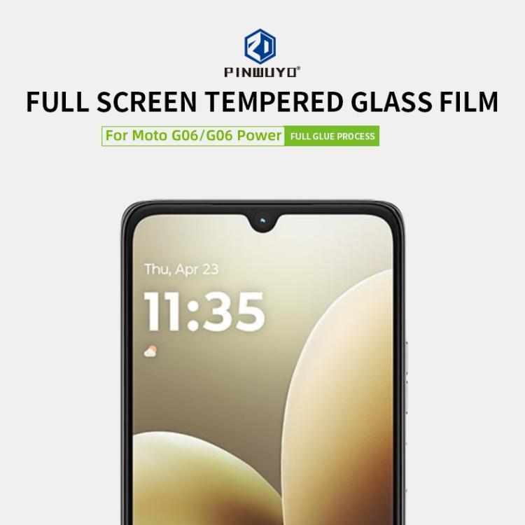 For Motorola Moto G06 / G06 Power PINWUYO 9H 2.5D Full Screen Tempered Glass Film - Black