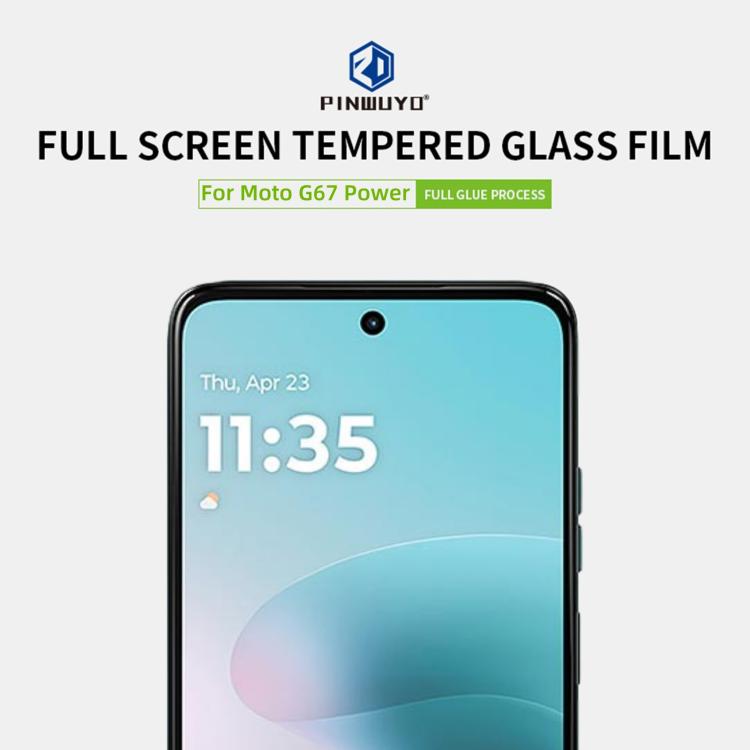 For Motorola Moto G67 Power PINWUYO 9H 2.5D Full Screen Tempered Glass Film - Black