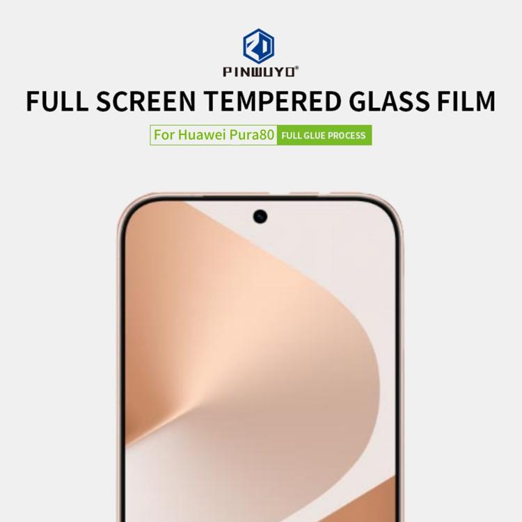 For Huawei Pura 80 PINWUYO 9H 2.5D Full Screen Tempered Glass Film - Black