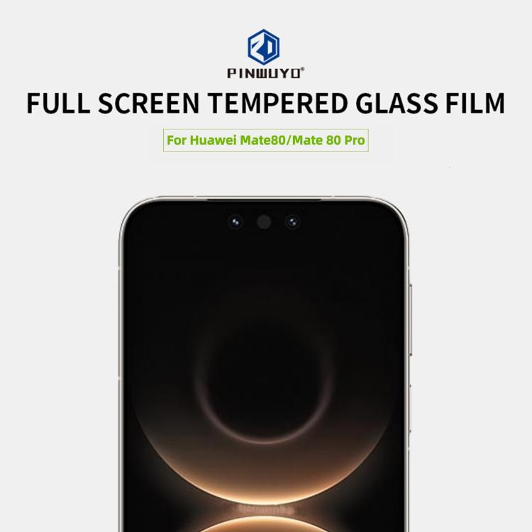 For Huawei Mate 80 / 80 Pro PINWUYO 9H 2.5D Full Screen Tempered Glass Film - Black