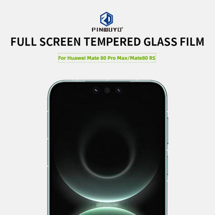 For Huawei Mate 80 Pro Max / 80 RS PINWUYO 9H 2.5D Full Screen Tempered Glass Film - Black