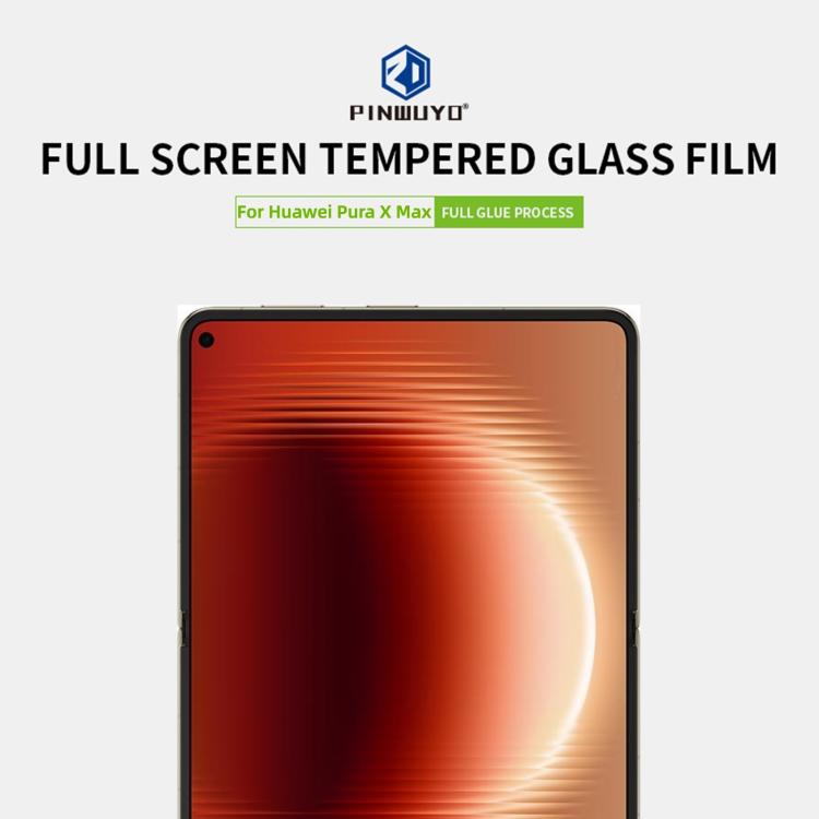 For Huawei Pura X Max Inner Screen PINWUYO 9H 2.5D Full Screen Tempered Glass Film - Black