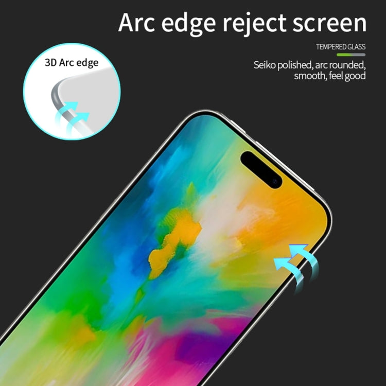 For iPhone 16 Plus PINWUYO 9H 3D Curved Full Screen Explosion-proof Tempered Glass Film - Black