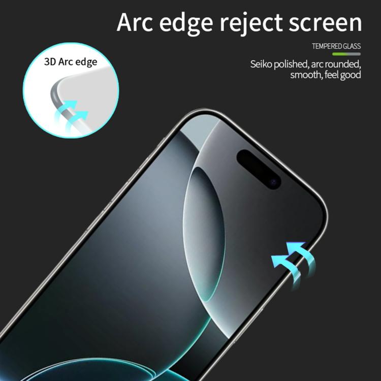 For iPhone 17 Pro PINWUYO 9H 3D Curved Full Screen Explosion-proof Tempered Glass Film - Black