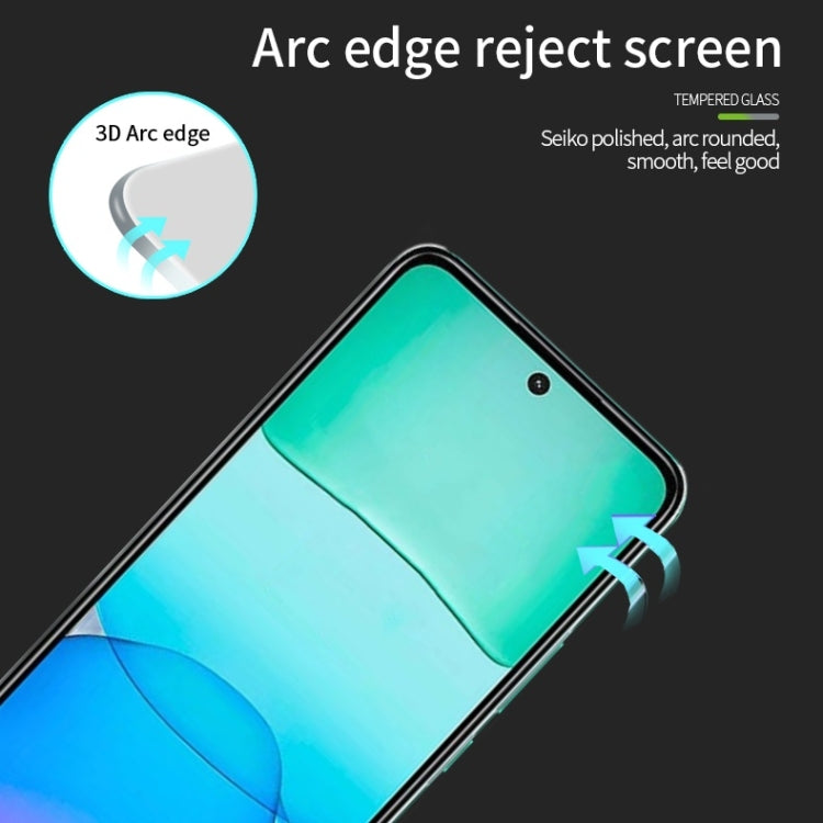 For Xiaomi Redmi 13 PINWUYO 9H 3D Full Screen Explosion-proof Tempered Glass Film - Black