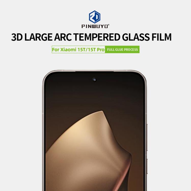 For Xiaomi 15T / 15T Pro PINWUYO 9H 3D Full Screen Explosion-proof Tempered Glass Film - Black