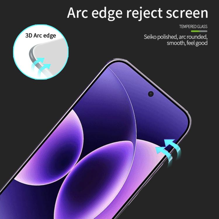 For Xiaomi 17 Pro Max Unlock PINWUYO 9H 3D Full Screen Explosion-proof Tempered Glass Film - Black