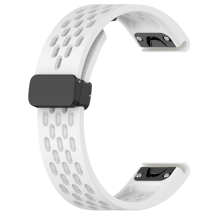 For Garmin Fenix 8 AMOLED 43mm Hole Folding Buckle 20mm Silicone Watch Band